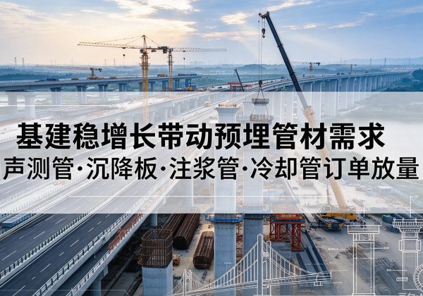 东方基建稳增长带动预埋监测管材需求，声测管、沉降板、注浆管订单持续放量